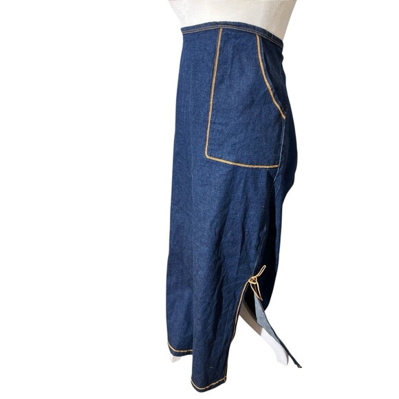 Vtg moa USA Denim Maxi Skirt 2XL Stretchy 90s Grunge Side Slit Y2K - Picture 16 of 16